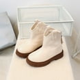thumbnail image 3 of NIJNFCLOTH Girls' Boots Fashion Autumn and Winter Girls Boots Thick Bottom Flat Bottom Non Solid Color Back Zipper Comfortable Girls Winter Boots Size:11-11.5 Years, 3 of 9
