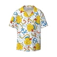 thumbnail image 5 of Picia Ducks and Anchors Men's Linen Shirts Short Sleeve Cuban Beach Shirts Casual Shirts Button Down Shirt for Men Beach Summer Wedding Shirt-3X-Large, 5 of 7