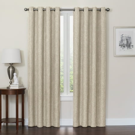 Quinn Blackout Single Curtain Lined Grommet Panel  50  x 63   Linen