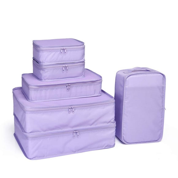 JJ POWER Travel Packing Cubes, Luggage Organizers with Shoe Bag (Purple)