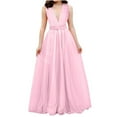 thumbnail image 2 of TIMIFIS Robe de Mariée en Dentelle Florale à Col en V pour Femme, Manches Courtes, Robe Maxi de Soirée pour Demoiselle d'Honneur - Été, 2 of 9