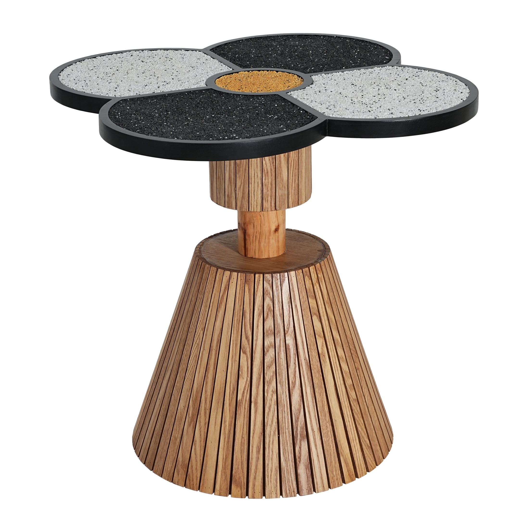 Christopher Knight Home Four-Leaf Clover Side Table, Decorative Accent Table with Wood-Grain Base, Natural