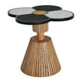 thumbnail image 3 of Christopher Knight Home Four-Leaf Clover Side Table, Decorative Accent Table with Wood-Grain Base, Natural, 3 of 11
