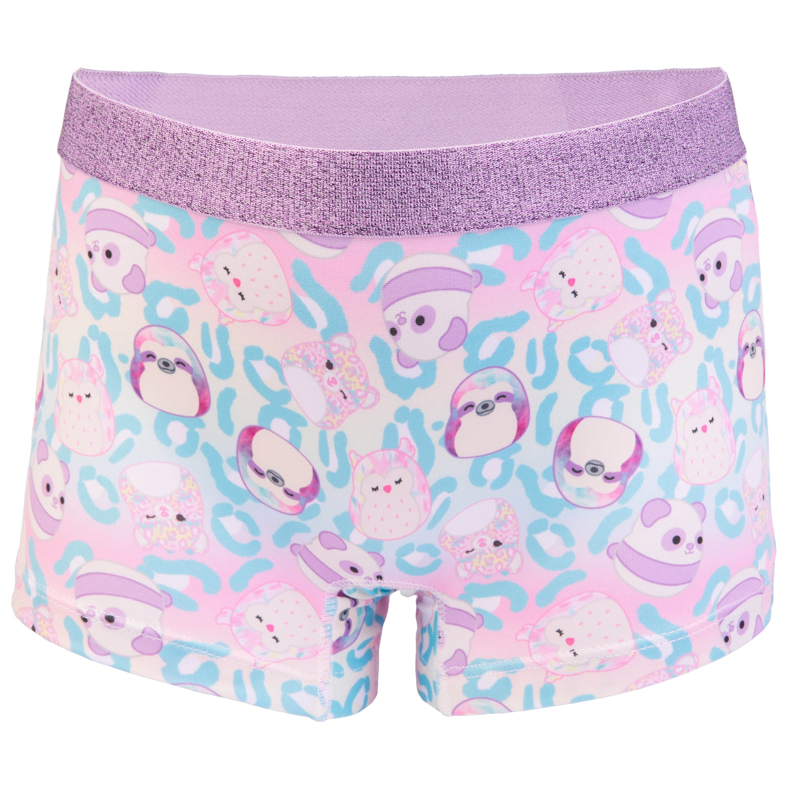 Squishmallow Girls Boyshort Character Underwear, 4-Pack, Size 4-10