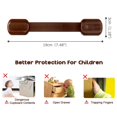 thumbnail image 4 of Baby Safety Locks - Child Proof Adjustable Latches for Cupboard Doors and Drawers Dresser Doors Closet Toilet Seat Oven Refrigerator Appliances,8 Pack Brown,Free 9 Extra Adhesive Pads, 4 of 8