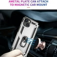 thumbnail image 4 of Dteck for Apple iPhone 14 6.1 inch, Magnetic Shockproof Metal Ring Kickstand Hybrid Support Car Mount Holder Armor Heavy Duty Case Cover, Silver, 4 of 8