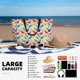thumbnail image 5 of Fotbe Colorful Dinosaurs Bolsa de Viaje para Playa - Resistente al Agua, Bolsa Tote de Gran Capacidad y Ligera con 7 Bolsillos para Mujeres y Hombres, 5 of 7
