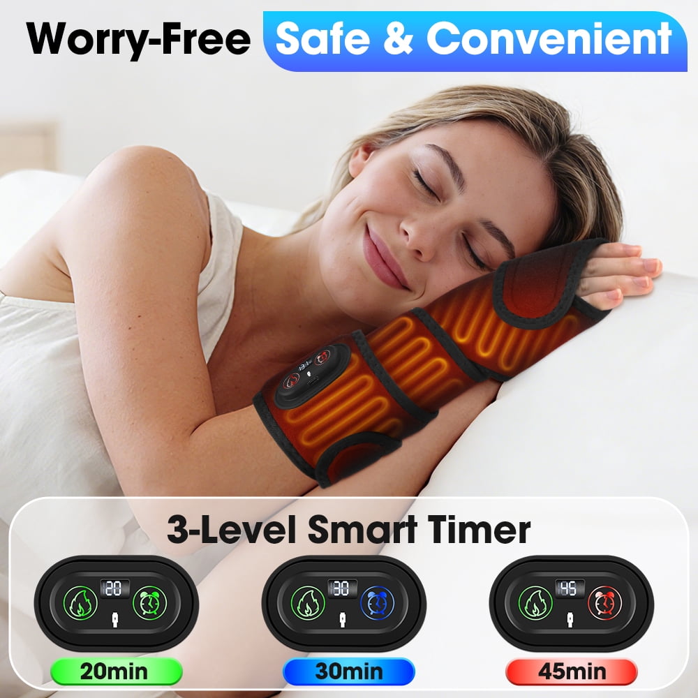 Wrist Heated Wrap for Calf Knee Neck, Cordless Arm Heating Pad, Body Heated Band for Multi-joint with 3 Heating & Timing Modes, 4000mAh Battery Rechargeable for Muscle Relaxation, 39.4 * 3.7in