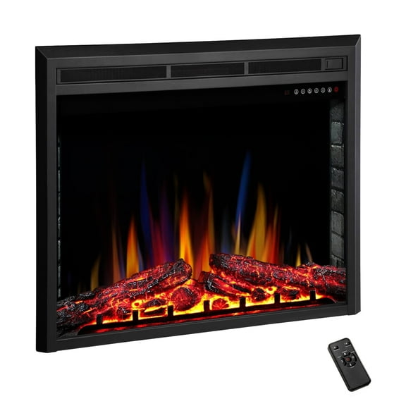 WAA 39 Inch Electric Fireplace Insert, 750W-1500W Electric Heater with Touch Screen, Colorful Flame and Timer Control, Remote Control