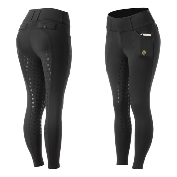Equinavia Linnea Womens Horse Riding Compression Full Seat Breeches with Phone Pockets