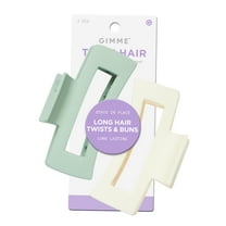 Gimme Beauty Claw Clip, Thick Rectangle, Green/Sand, 2 Count