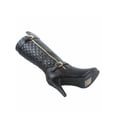 thumbnail image 2 of Women's Quilted Round Toe High Heel Platform Mid-Calf Knee High Boots Shoes, 2 of 2