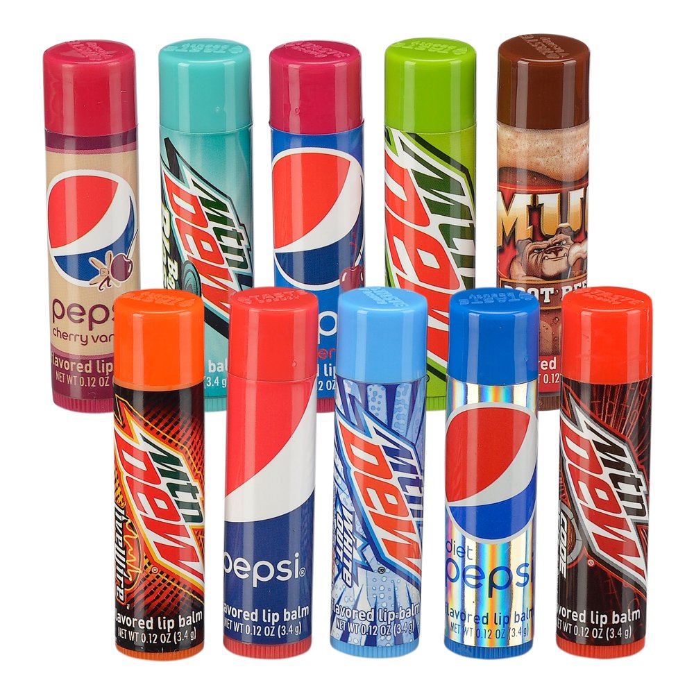 Pepsi Cola Soda Flavored Lip Balm Variety Pack, 10 Pieces (9.99 Value