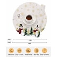 thumbnail image 6 of 15 Inch Round Placemats Set of 4, Christmas Snowman Non Slip Heat Insulation PP Table Mats, Golden Winter Snowflake Xmas Beige Washable Place Mats for Kitchen Dining Party Table Decor, 6 of 7
