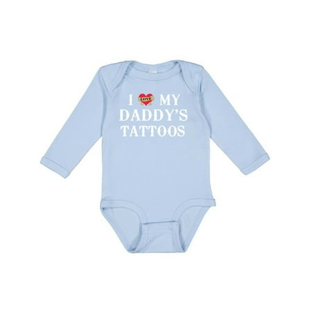 

Inktastic I Love My Daddy s Tattoos Boys or Girls Long Sleeve Baby Bodysuit