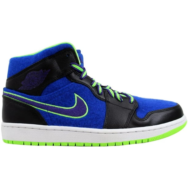 overtale Wrap Ved en fejltagelse Nike Men's Air Jordan I 1 Mid Black/Court Purple-Game Royal-Flash Lime  633206-040 - Walmart.com