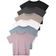 thumbnail image 1 of Dalavch Top corto para mujer, paquete de 6, holgado, talla grande, 1 of 6