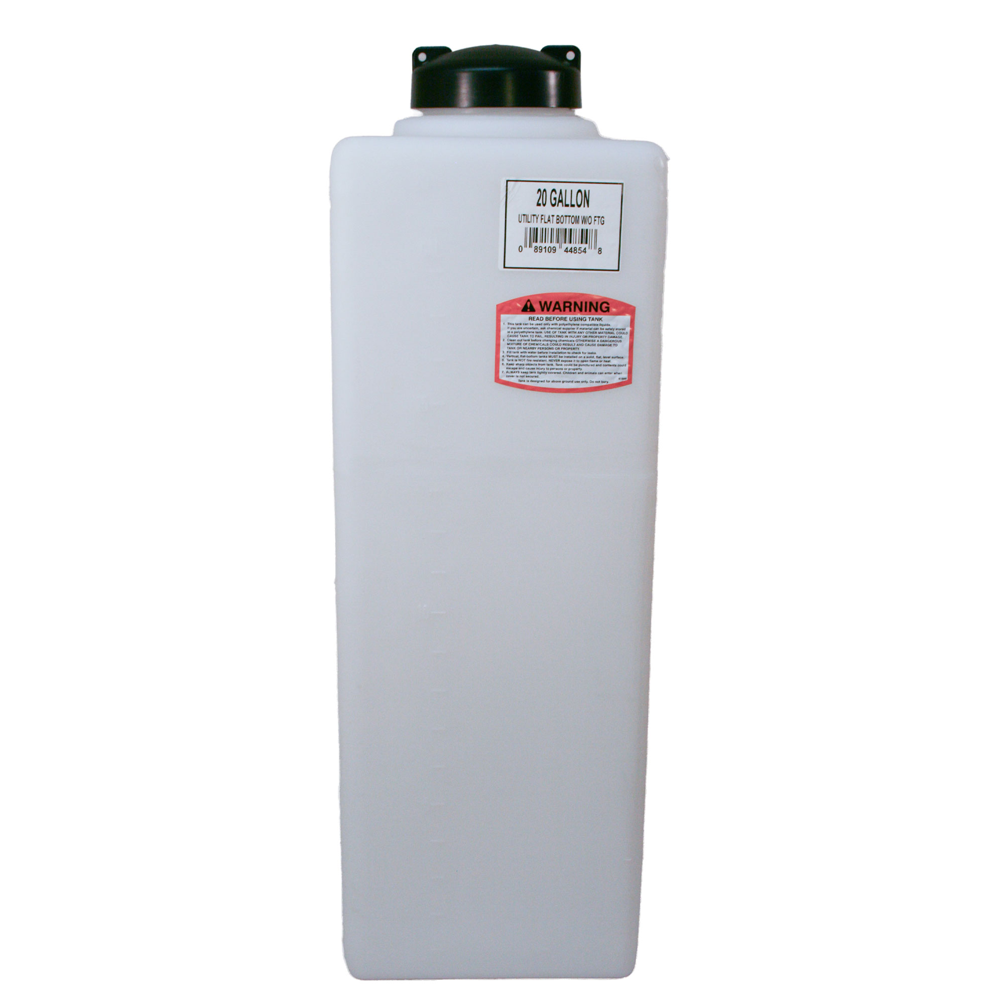 Norwesco Flat Bottom Utility Tanks for Trailers and Lawn Care, 20Gal, White