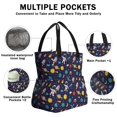 thumbnail image 3 of Astronaut and Flag Blue Pattern Drawstring Insulated Lunch Bag for Women, Stain-Resistant Large Lunch Tote with Multi-Pockets for Work Office, 3 of 6