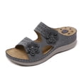 thumbnail image 2 of Juebong Sandals clearance Leather Sandals Women Dressy Summer 2024 Peep Toe Platform Sandals Shoes Beach Wedges Ladies Flip Flops Orthopedic Sandals, 2 of 5