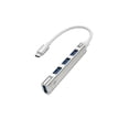 thumbnail image 1 of Hub Adaptador USB 3.0 y Tipo C de 4 Puertos para Laptop Plateado, 1 of 7