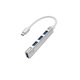 thumbnail image 1 of Hub Adaptador USB 3.0 y Tipo C de 4 Puertos para Laptop Plateado, 1 of 7