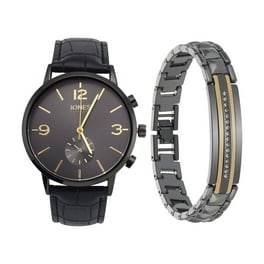 Jones New York Men's Quartz Movement Leather Analog Watch