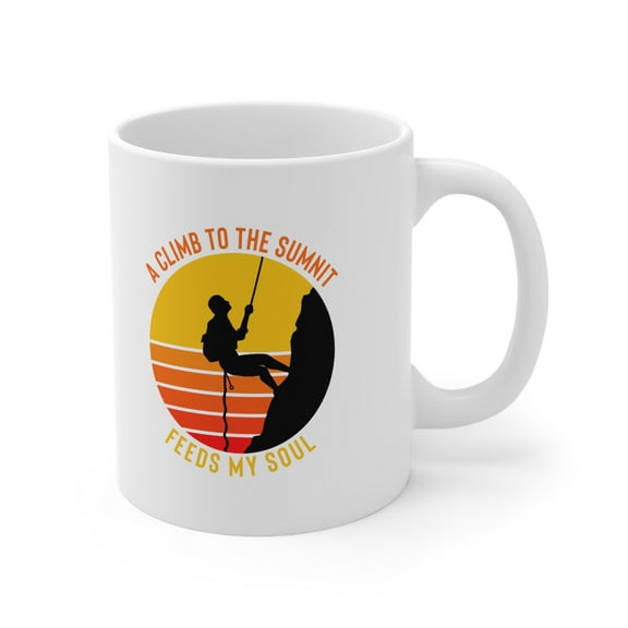 Mountain Climbing Mug - A Climb To The Summit - Outdoors Sports Coffee Mug