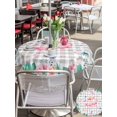 thumbnail image 5 of Outdoor Tablecloths with Umbrella Hole & Zipper, Pink Flamingo Round Tablecloth 54 Inch, Green Summer Tropical Botanical Grey Plaid Waterproof Table Cloth, Patio/Pool/Picnic Table Covers, 5 of 8