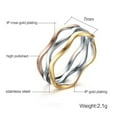 thumbnail image 2 of 7mm Irregular Hollow 3 Wave Band Women's Stainless Steel Engagement Ring Sz 4-11, 2 of 8