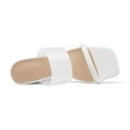 thumbnail image 3 of Pennysue Women's Block Heel Square Toe Mules White Two Straps Backless Sandals 10M, 3 of 5