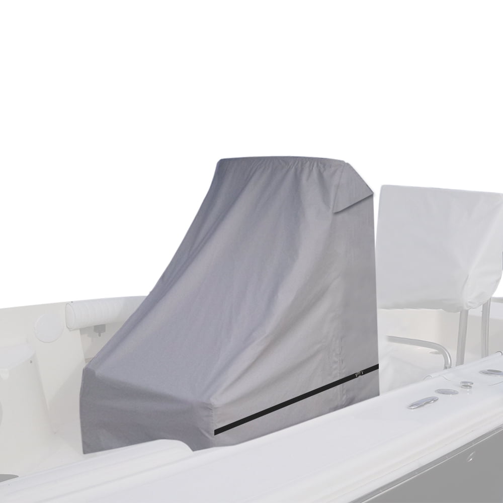 Seapisode 600D Fade and Tear Resistant Boat Center Console Cover,Heavy-Duty Waterproof and UV Protection Trailerable Boat Console Cover with Windproof Strap, Grey (Large Size up to 30" L 40" W 44" H)