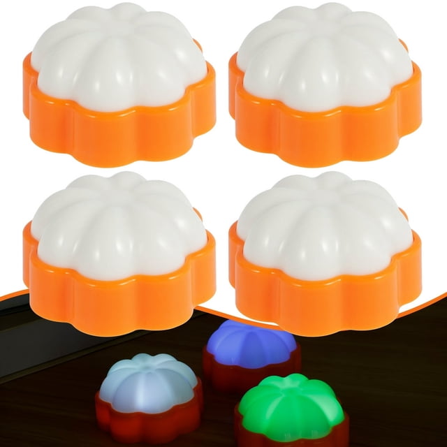 4 Pack Pumpkin Lights with Remote and Timer Adjustable LED Pumpkin Lights with Hooks Jack O Lantern Flameless Pumpkin Candle Light Halloween LED Pumpkin Lights Battery Operated