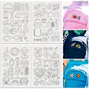 66Pcs School Water Soluble Hand Sewing Stabilizers 8.3"x11.7" Cute Embroidery Pattern Stabilizer 4 Sheets Stick and Stitch Embroidery Paper Sticker