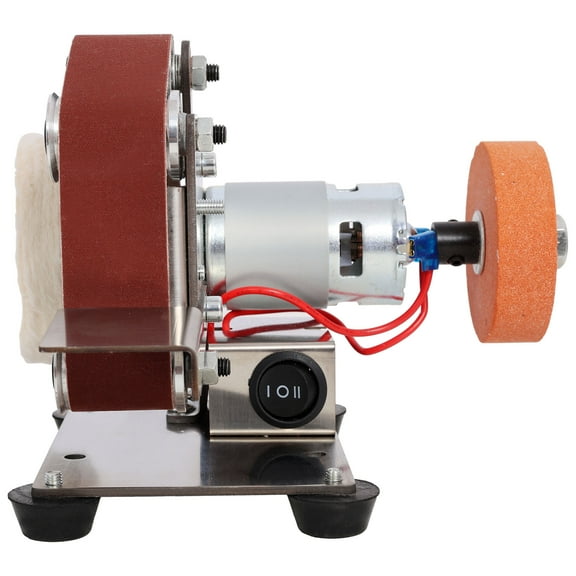 CQSXDA Mini Electric Belt Sander Knife Sharpener 96W Adjustable Speed Polishing Tool & Grinding Machine