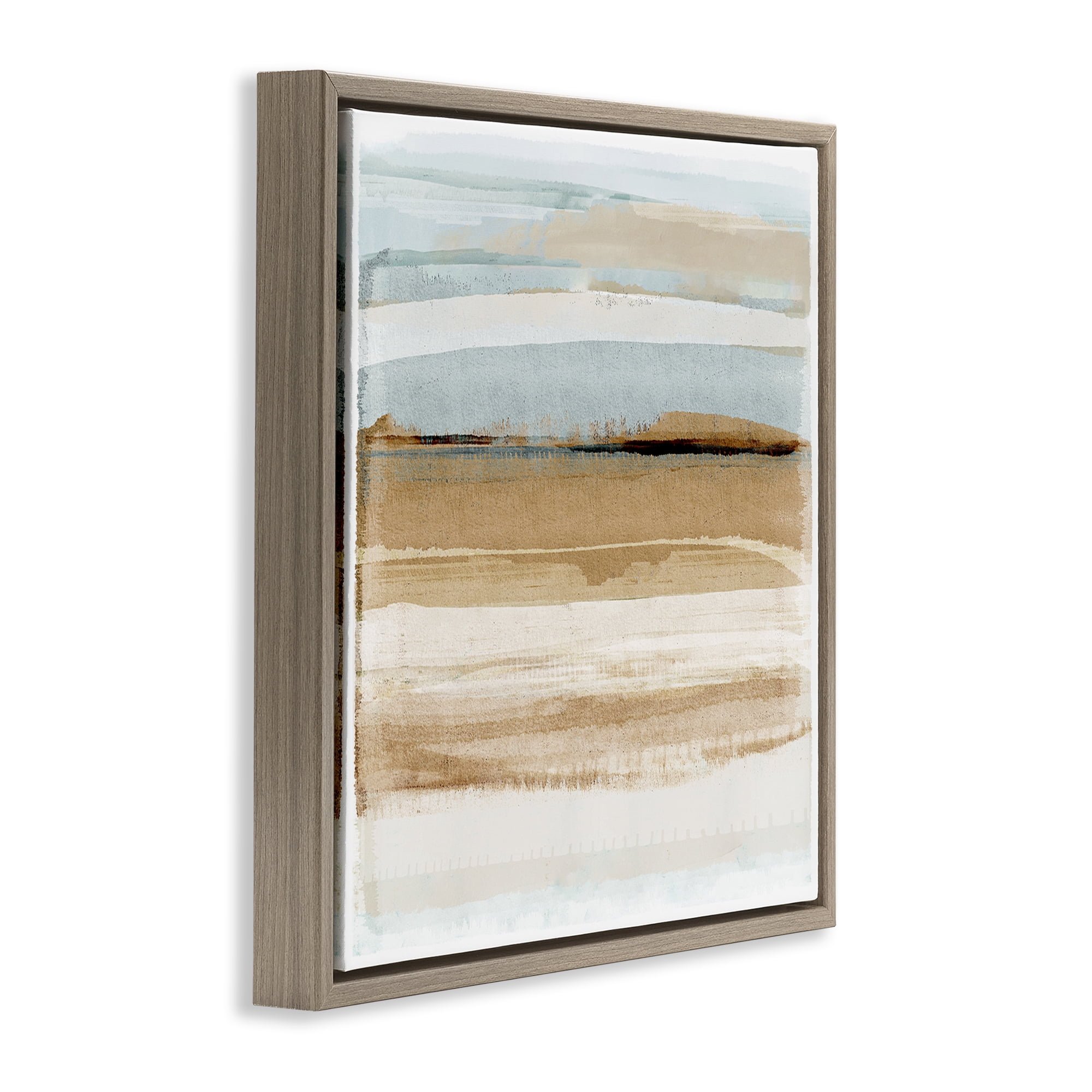 Stupell Industries Winter Sands Abstraction Abstract Painting Brown Floater Framed Canvas Art Print Wall Art, 25 x 25
