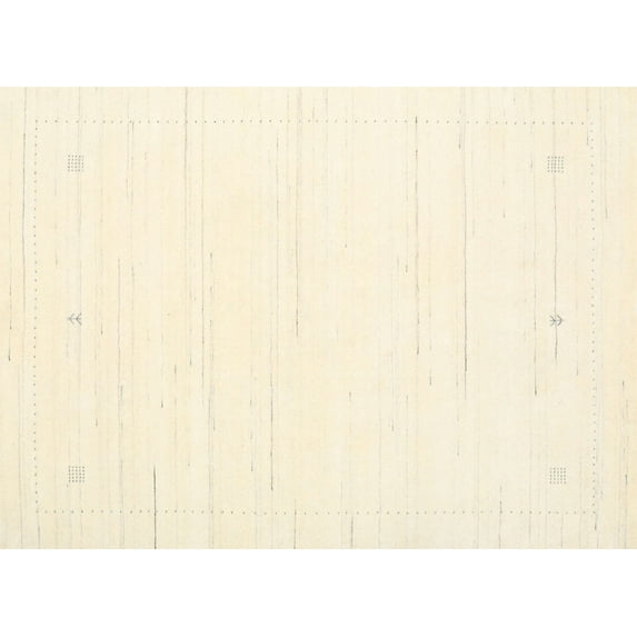 Ahgly Company Indoor Rectangle Contemporary Peach Beige Solid Area Rugs, 5' x 7'