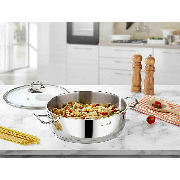Saflon Stainless Steel 3 Qt Sauce Pan with Glass Lid