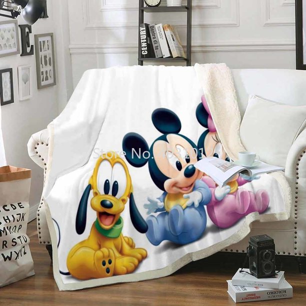 Disney 3D Minnie Mickey Mosue Baby Blanket Throw Sofa Warm Bed Cover Bedding for Boys Girls Children Custom Blanket zhangyuxiang LED