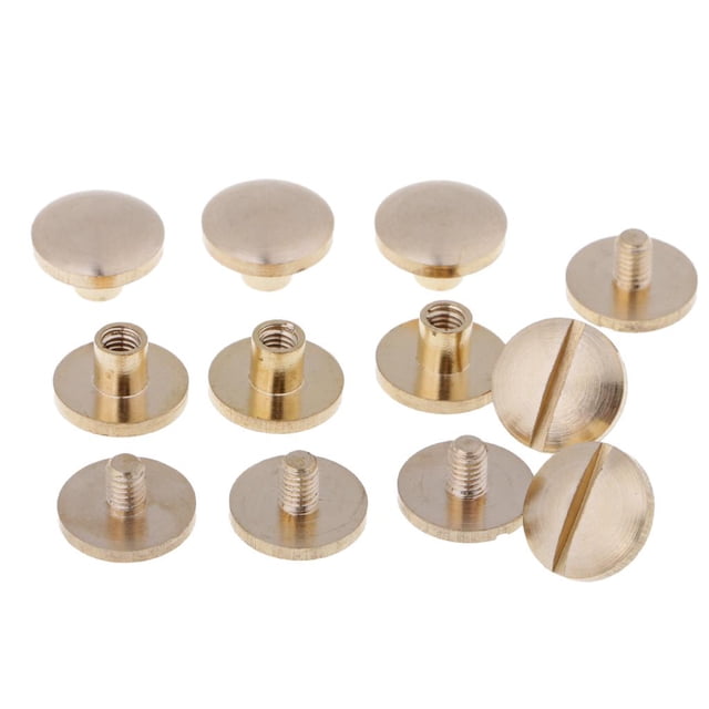 6 Piezas de de Remache de Latón, Accesorio Artesanal para Cinturón, Bolso, Zapatos, Ropa, de Cuero PU 4 mm Soledad Perno de remaches sólido de latón