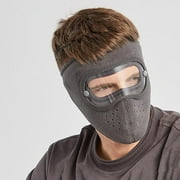 yotijar 4xFacial Headgear Anti-Fog Fleece w/ Removable Windproof Goggles Gray