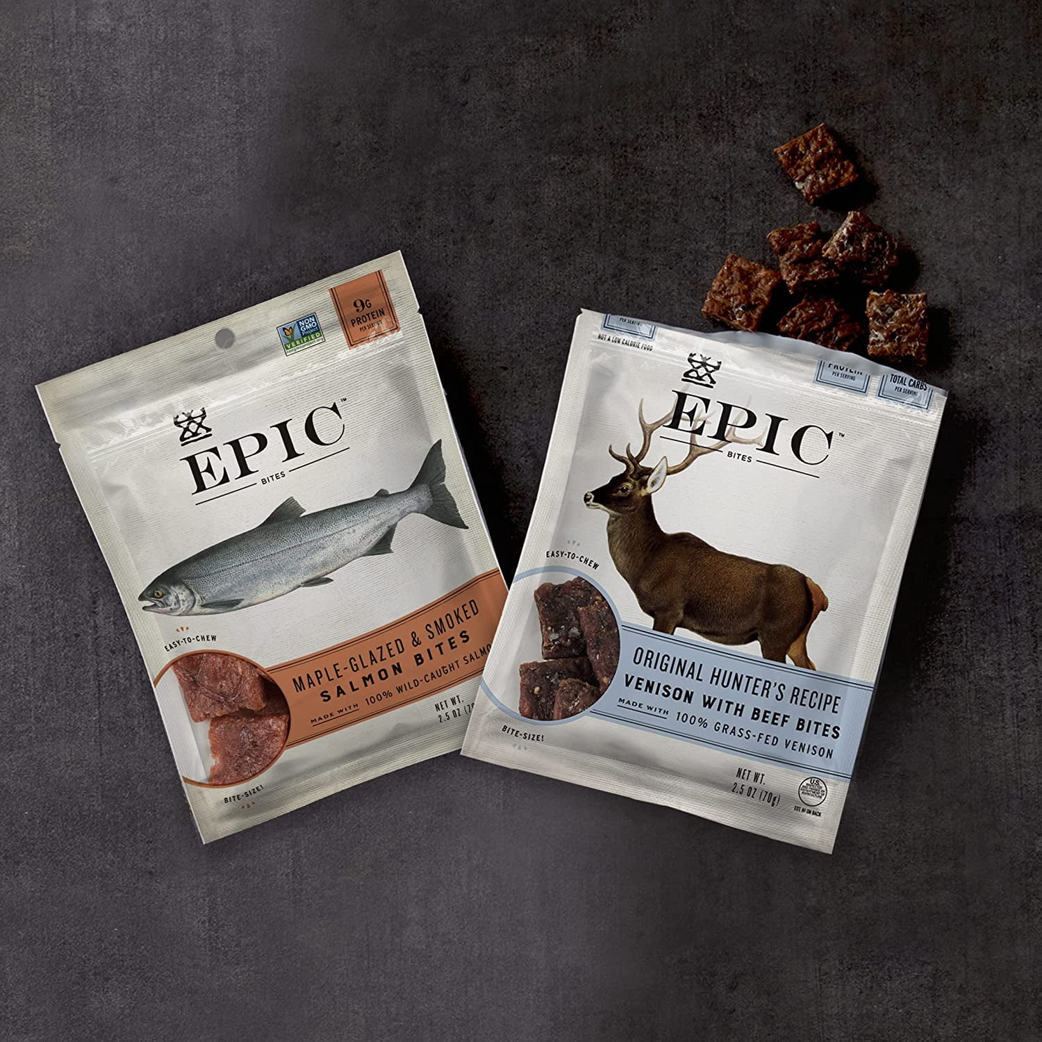 EPIC Salmon Bites, Wild Caught, 8 ct, 2.5 oz Pouches