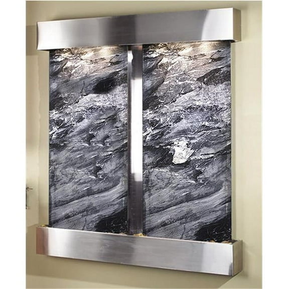 Cottonwood Falls - Black Spider Marble Wall Fountain