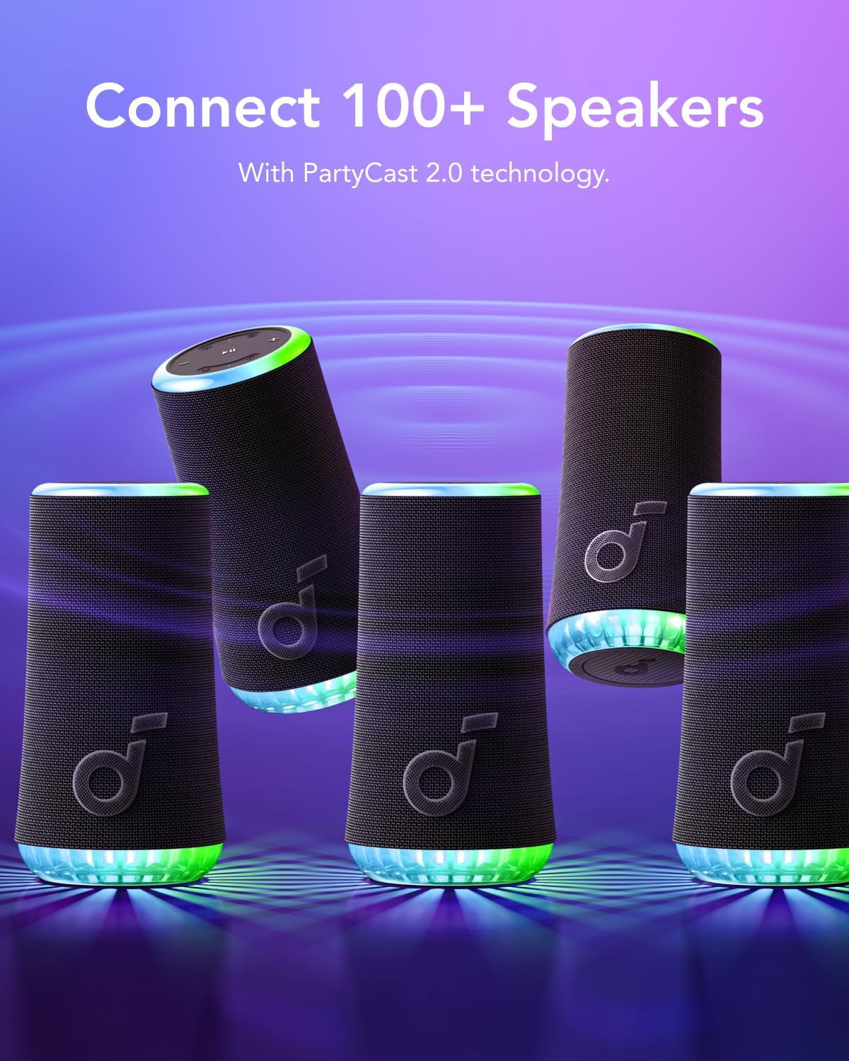 soundcore Glow Portable Speaker with 30W 360° Sound, Synchronized Radiant Light, 18H Playback,IP67 Waterproof, New  (图5)