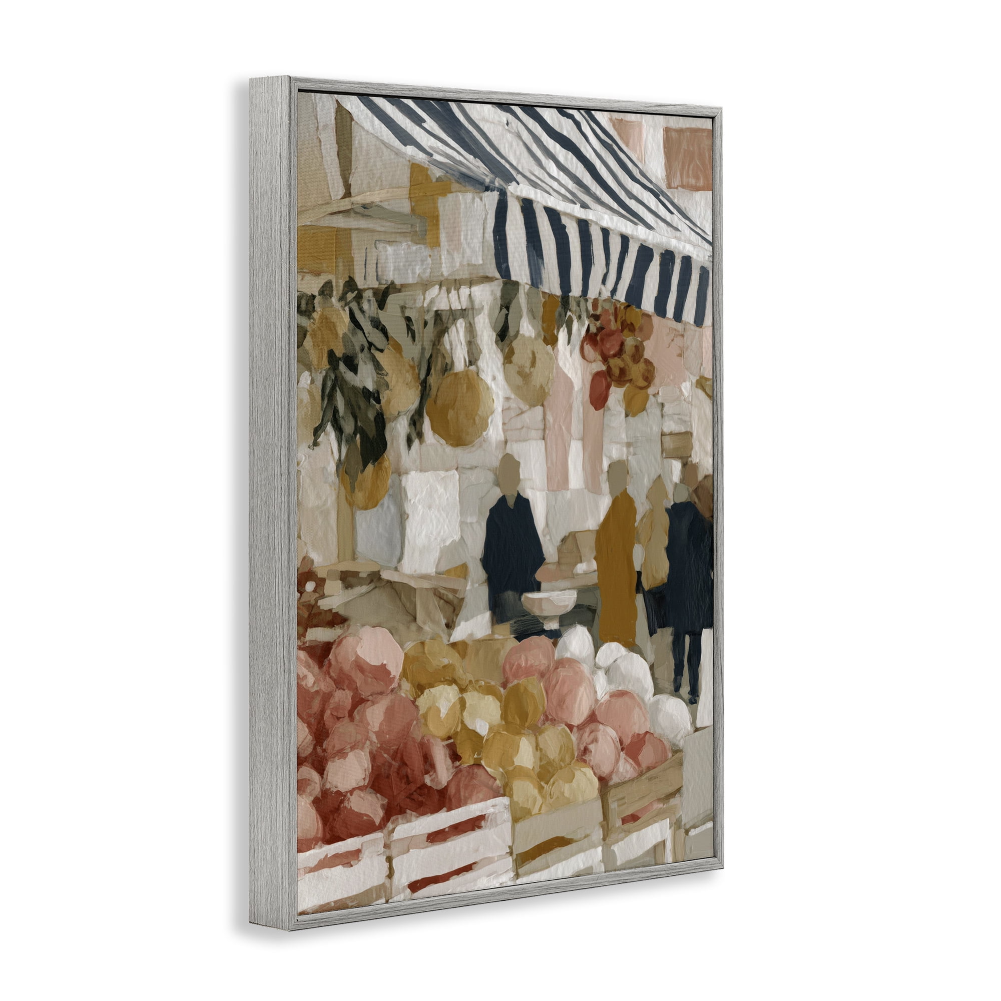 Stupell Industries Market Stall with Fresh Citrus Gray Framed Giclee Art, design by Chromatic Storm Studio