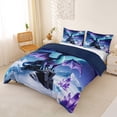 thumbnail image 3 of Metsweet Animal Dragon Bedding, Gradient Aurora Crystal Duvet Cover Full, Purple Blue Teal,Navy Blue Reversible,3pcs,1 Duvet Cover and 2 Pillowcases, 3 of 6