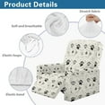 thumbnail image 5 of Kuiaobaty Dot Paws Print Reclining Slipcover Easy Replacement Recliner Chair Cover Breathable Recliner Couch Cover Washable Reclining Sofa Slipcover with Elastic Bottom for Living Room, 5 of 8