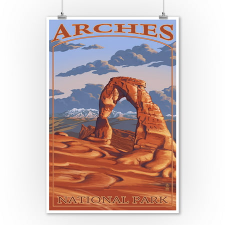 Arches National Park, Utah - Delicate Arch - Lantern Press Artwork (9x12 Art Print, Wall Decor Travel