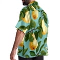thumbnail image 3 of pear Men's Short Sleeve Hawaiian Shirt, Poplin Casual Printed Button Down, Summer Beach Unisex Shirts, 3 of 6