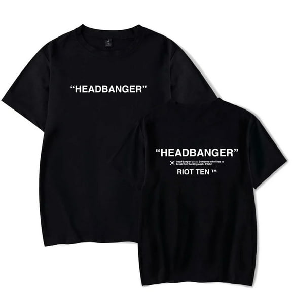 Riot Ten Headbanger Short sleeved hip-hop unisex fashionable round neck short sleeved T-shirt